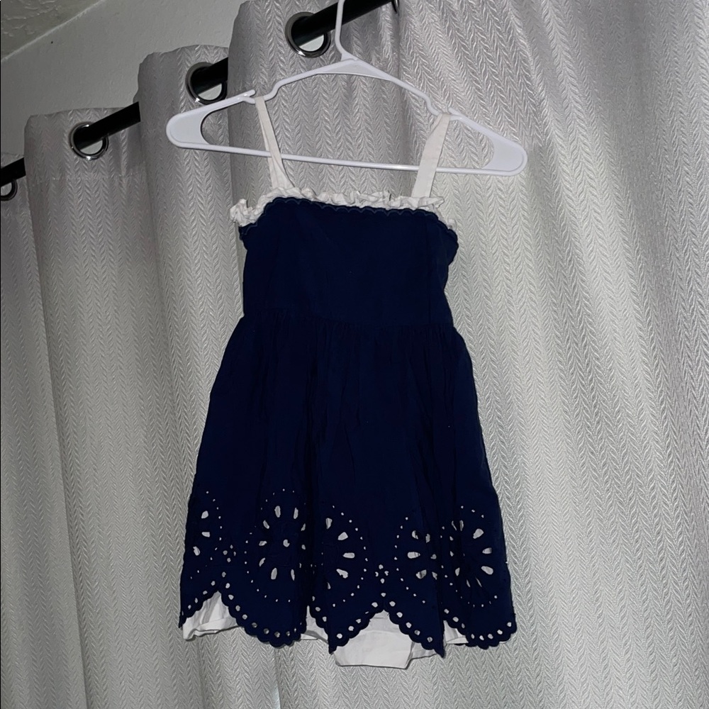 Janie and Jack Navy Blue Eyelet Dress